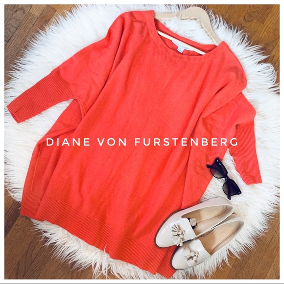 DVF oversized wool/cashmere orange sweater - Picture 1 of 8